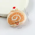 Jolie épingle à cheveux roulé aux biscuits en peluche avec visage souriant et cerise douce. - Pince à Cheveux Biscuit Roulé