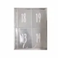 A6 6-ring clear PVC binder pocket page detail showing 4 transparent card slots and dimensions. - 100-Day Inner Pages - 25 Sheets with Numbers (White Text)