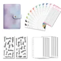 Pagine interne per raccoglitore budget A6, fogli di spesa colorati e tasche con zip. - A6 / Copertina per quaderno A6 viola perla iridescente