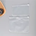 Borsa con cerniera trasparente in PVC a 6 fori per quaderno A6, conservazione di biglietti. - Busta trasparente con cerniera A6