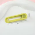 Candy color metal duckbill hair clip, stylish yellow hairpin for bangs and side hair styling. - Oval Yellow