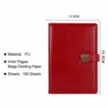 Taccuino vintage in pelle formato A5 con 100 fogli di carta crema, diario aziendale. - Stile con Fibbia / A5 / Rosso