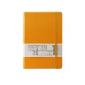Taccuino aziendale A5 arancione con fascia elastica e fascetta per logo personalizzato. - A5 / Curcuma
