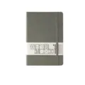 Quaderno rigido A5 grigio con elastico e fascia geometrica per ufficio e scuola. - A5 / Grigio