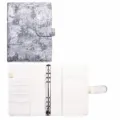 Quaderno con raccoglitore ad anelli A5, copertina in PU jacquard grigio e scomparti per carte. - A5 / Jacquard classico grigio A5