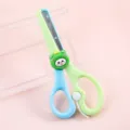 Cute cartoon animal children safety scissors for kindergarten handmade paper cutting, blue green. - Little Frog