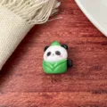 Lindo pasador de pelo de panda de dibujos animados, diseño de hoja de bambú verde para niños. - Horquilla 4#