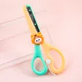 Cute cartoon tiger children safety scissors, plastic round head manual paper cutting tool for kids. - Little Tiger