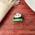 Lindo pasador de pelo de panda para niños, pinza lateral de resina bonita con diseño de bambú. - Pinza para el pelo #8