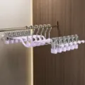 Purple trousers rack clip clothes hanger anti-slip pants organizer storage household tool - 5 Pieces / New Taro Purple (Raised 4.5cm for Pants & Skirts)