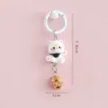 Süßer Cartoon Katze Puppe Schlüsselanhänger Tasche Zubehör süßer Stil Glocke Anhänger 7.8cm - (Weiß - Kätzchen) Schlüsselanhänger
