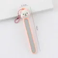 Cute cartoon bear resin nail file with chain, portable manicure polishing tool for home. - Teddy Bear / Orange