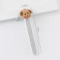 Cute cartoon resin nail file with chain, 10cm portable polishing manicure tool for daily use. - Dog / White