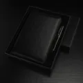 Set regalo taccuino d'affari A5 e penna in metallo, copertina in pelle PU nera per ufficio. - Scatola regalo / A5 / Nero