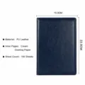 Taccuino aziendale A5 con copertina in pelle PU e 100 fogli di carta color crema per ufficio. - Tipo standard / A5 / Blu