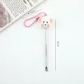 Simpatico pulisciorecchie in metallo cane con catena di perle, variante accessorio. - Pulisci Orecchie / Stile Catena a Sfere / Rosa