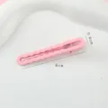Pink duckbill hair clip for bangs and side hair styling, seamless metal wave design, 6cm length. - Long Wavy - Pink
