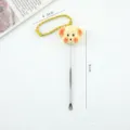 Simpatico pulisciorecchie in metallo con cane a cartone animato e catena, strumento portatile. - Pulisci Orecchie / Stile Catena a Sfere / Giallo