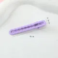 Candy color wavy duckbill hair clip for women, sweet side fringe metal hairpin accessories. - Long Wave - Purple