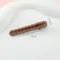 Candy color seamless duckbill hair clip for women bangs side hair styling and daily wear - Long Wavy - Brown