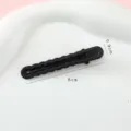 Black wavy duckbill hair clip women minimalist side bangs hair styling accessory 6cm - Long Wavy - Black