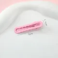 Pink wave duckbill hair clip for women, seamless side bangs hair accessory size 5cm. - Short Wavy - Pink