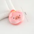 Pink pig plush folding air cushion massage comb, cute portable pocket hairbrush for girls. - Pink Base Pink Pig