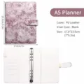 A5 Copertina Quaderno ad Anelli in Pelle PU Tradizionale Jacquard Cinese Planner - A5 rosa scuro jacquard classico