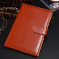 Bruin lederen zakennotitieboekje A5 notitieboek met magneetsluiting voor kantoorvergadering. - A5-notitieboekje (per stuk) / Bruin
