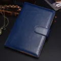 Blauw A5 zakelijk notitieboek van leer met magneetsluiting voor kantoor en vergadering. - A5-notitieboekje (per stuk) / Blauw