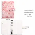 A6 taccuino ad anelli in pelle PU rosa jacquard agenda planner 13x19cm organizzatore - A6 rosso jacquard classico