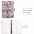 A6 rosa scuro jacquard taccuino ad anelli agenda copertina, PU pelle organizer ricaricabile - Jacquard classico rosa scuro A6