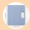 Agenda ad anelli portatile A5 in pelle blu chiaro con manico ritagliato per ufficio e riunioni. - Blu nebbia