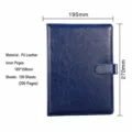 Blauwe B5 PU lederen notitieboek met gespsluiting, zakelijk kantoor dagboek planner - B5 enkel exemplaar / Blauw