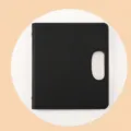 Quaderno A5 in pelle nera con manico, dimensioni 23.3x21cm per ufficio e riunioni. - Nero Mezzanotte