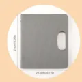 Quaderno ad anelli in pelle PU grigia con manico, taccuino d'affari 21x23.3cm per ufficio. - Grigio scuro