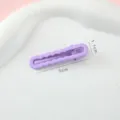 Candy color seamless duckbill hair clip for women side bangs styling daily hair accessories. - Short Wavy - Purple
