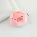 Cute pink pig plush folding pocket air cushion hair brush portable mini travel comb - White Base Pink Pig