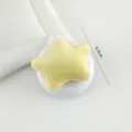 Cute star plush cushion hair brush with portable folding mirror, soft and anti-tangle design. - White Base Small Star