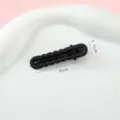 Black seamless duckbill hair clip bangs side pin simple styling hair accessory 5cm long - Short Wavy - Black