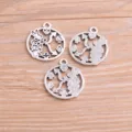 DIY accesorios de joyería de aleación colgantes de conejo reloj redondo para manualidades. - Plata antigua