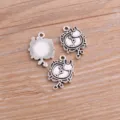 DIY aleación joyas colgantes con bonito diseño de conejo reloj en plata para manualidades. - Plata antigua
