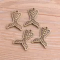 Amuletos de cola de sirena bronce antiguo aleación accesorios para hacer joyas variante - Falda sirena / 19x27mm / Bronce Antiguo