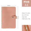 A6 copertina per quaderno ad anelli in pelle PU con bottone a pressione per diario e budget. - Guscio A6 / Rosa