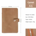 Copertina per quaderno ad anelli in pelle PU A6 cachi, copertina agenda morbida. - Guscio A6 / Kaki