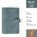 Copertina per quaderno ad anelli A6 in ecopelle PU blu, copertina di diario morbida. - Blu