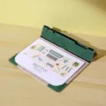 Agenda calendario 2025 de cuero PU verde con soporte para bolígrafo organizador de escritorio - Éxito en los exámenes