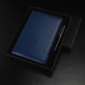 Set regalo con taccuino e penna in pelle PU affari A5 in blu scuro per ufficio e scuola. - Scatola regalo / A5 / Blu