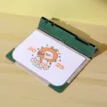Calendario de escritorio 2025 con soporte de cuero verde, agenda plana simple de oficina. - Naranja Grande