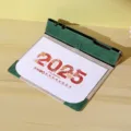 Calendario de escritorio 2025 Alfombrilla de raton de cuero PU Planificador Verde - Disfruta el momento